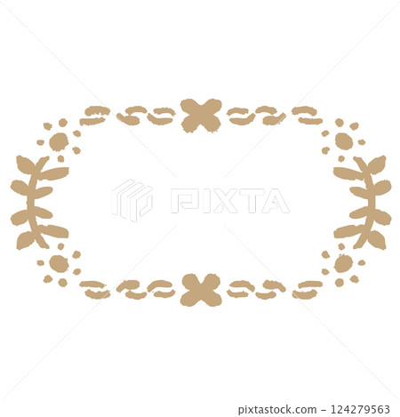 Scandinavian style hand-drawn floral frame 124279563