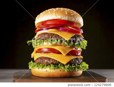 Hamburger AI generated image 124279600