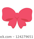 A simple illustration of a pink ribbon 124279651