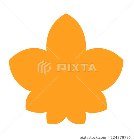 Simple silhouette illustration of rounded autumn leaves 124279755