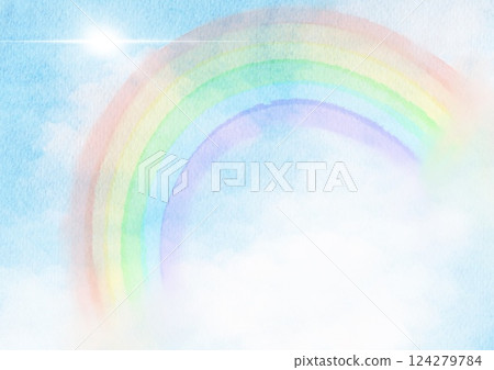 Illustration of the sky painted in watercolor 124279784