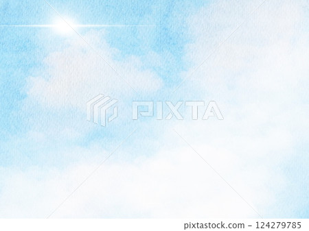 Illustration of the sky painted in watercolor 124279785