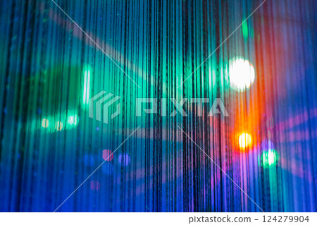 Beautiful light of multi -colored lamps in the Beautiful light of multi -colored lamps in the 124279904