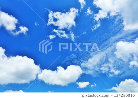 Summer blue sky and clouds 124280010