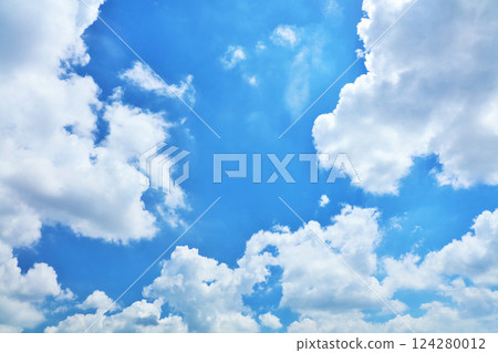 Summer blue sky and clouds 124280012