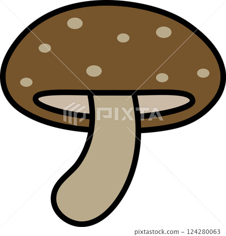 Autumn taste: Simple illustration of matsutake mushroom 124280063