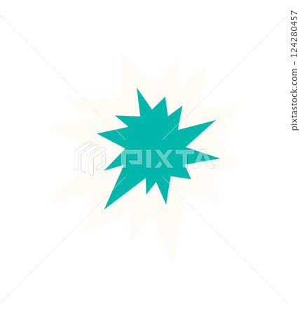 Bold abstract star element sticker. Modern symbol in flat design. This brutalist element features a unique shape, ideal for contemporary graphic projects, retro themes, and y2k aesthetics. 124280457