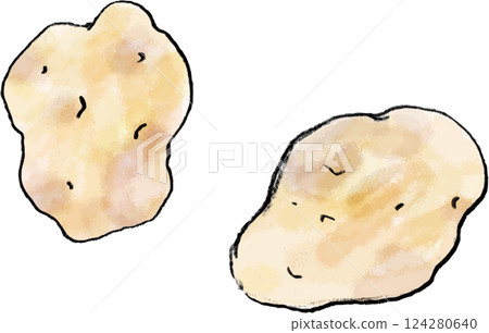 Hand drawn cute potato illustration 124280640