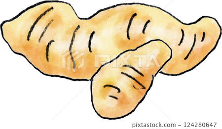 手繪可愛薑 124280647