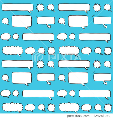 Simple speech bubble pattern - Hand-drawn illustrations and handwritten characters 124281049