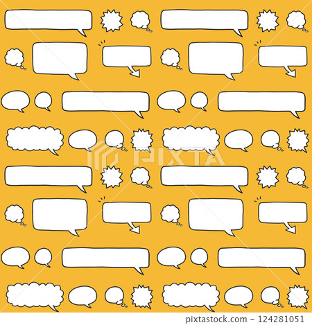 Simple speech bubble pattern - Hand-drawn illustrations and handwritten characters Simple speech bubble pattern - Hand-drawn illustrations and handwritten characters 124281051