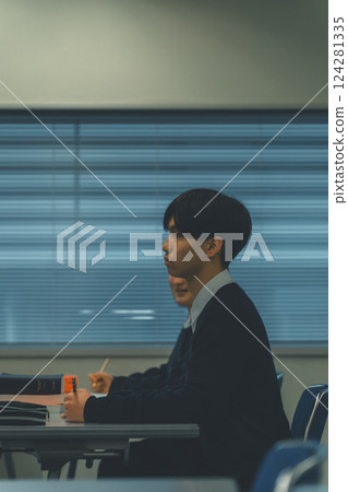 high school student, studying, night 124281335