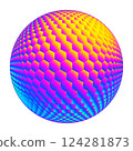 Vibrant Hexagonal Sphere with Gradient Colors Vector 124281873