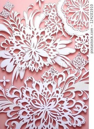 Paper art style flower illustration 124281910