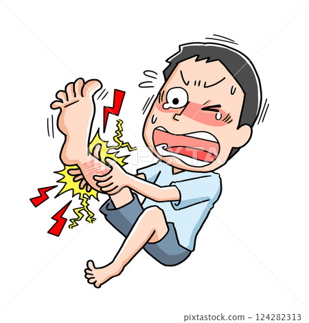 小腿痛的男人 124282313