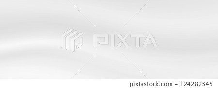 Smooth grey wave background. Subtle cream texture. Abstract curved line template wallpaper for medical, tech, cosmetic concept, poster, flyer, brochure, leaflet. Vector soft gris gradient backdrop 124282345