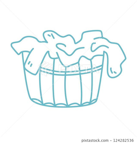 laundry basket full of clothes laundry basket full of clothes 124282536