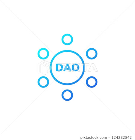 Blue circles forming a decentralized autonomous organization concept diagram Blue circles forming a decentralized autonomous organization concept diagram 124282842
