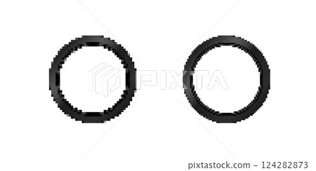Circular metal rings with smooth finish and identical size in solid black color 124282873