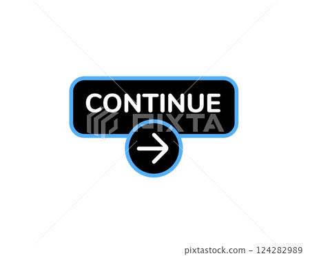 Circular continue button icon with arrow for seamless user navigation and interface design Circular continue button icon with arrow for seamless user navigation and interface design 124282989