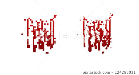 Pixel art dripping blood with glitch effect 124283031