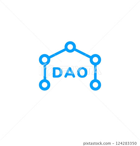 Dao symbol with connected lines and bold letters in simple design Dao symbol with connected lines and bold letters in simple design 124283350
