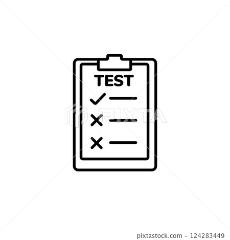 Checklist icon with checkmarks and crosses symbolizing task completion status 124283449