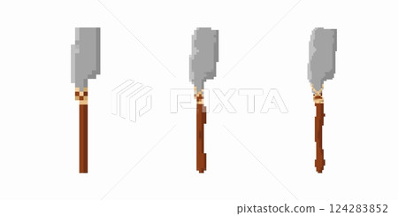 Pixel art feather duster in different angles reveals simple design and clean functionality Pixel art feather duster in different angles reveals simple design and clean functionality 124283852