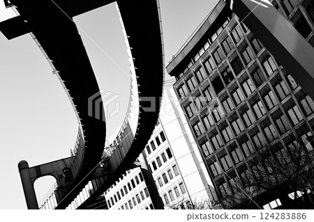 單色城市景觀:千葉城市單軌電車 單色城市景觀:千葉城市單軌電車 124283886
