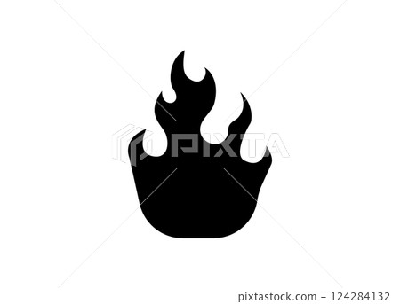 Black flame icon simple fire symbol on a plain background Black flame icon simple fire symbol on a plain background 124284132