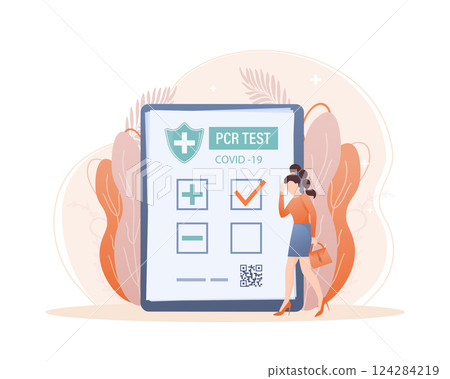 Illustration with negative pcr test people for paper design. Vector illustration. Covid test. 124284219