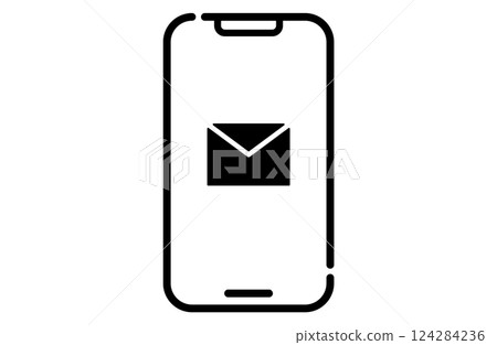 Illustration of a smartphone with an email icon 124284236