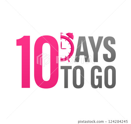 10 days to go in modern style. Special offer badge. Web design. Sale tag. Vector illustration. 10 days to go in modern style. Special offer badge. Web design. Sale tag. Vector illustration. 124284245