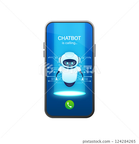 Flat chat bot for web design. Flat isometric vector illustration. Artificial intelligence Flat chat bot for web design. Flat isometric vector illustration. Artificial intelligence 124284265