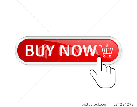 Buy now, great design for any purposes. Illustration, vector. Vector background. Hand click icon. Buy now, great design for any purposes. Illustration, vector. Vector background. Hand click icon. 124284272