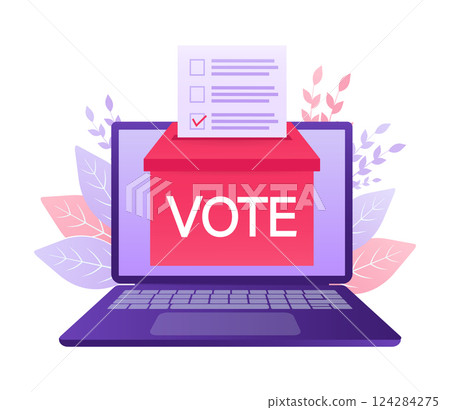 Cartoon icon. Cartoon character. Flat vote people for concept design. Poster design. 124284275