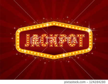 Flat jackpot light for game background design. Glow light effect. Vector background. Flat vector. Flat jackpot light for game background design. Glow light effect. Vector background. Flat vector. 124284280