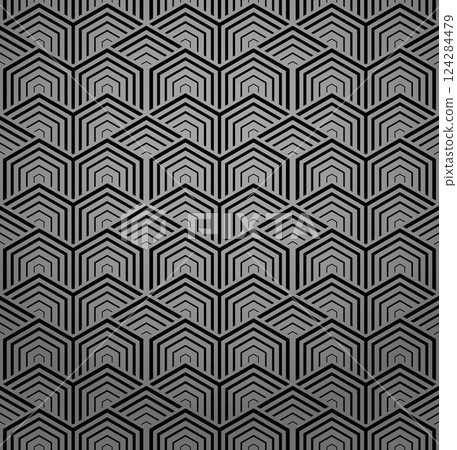 Abstract geometric pattern with stripes, lines. Seamless vector background. Gray and black ornament. Simple lattice graphic design 124284479