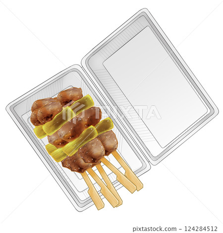 Yakitori Negima in food pack Yakitori Negima in food pack 124284512