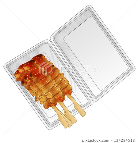 Yakitori skin in food pack 124284518