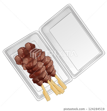 Yakitori gizzard in food pack Yakitori gizzard in food pack 124284519