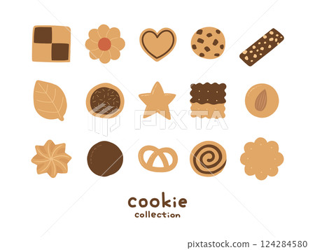 Set of various cookie icons 124284580