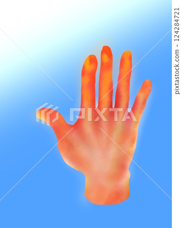 右手舉向太陽的圖片 右手舉向太陽的圖片 124284721