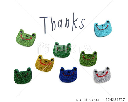 Frog handwritten characters 124284727