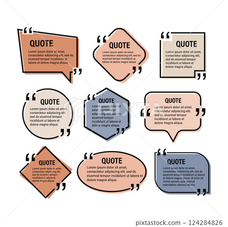 Chat talk bubble icon logo vector. Message icon. Quote on white background. Vector background. Frame template. 124284826