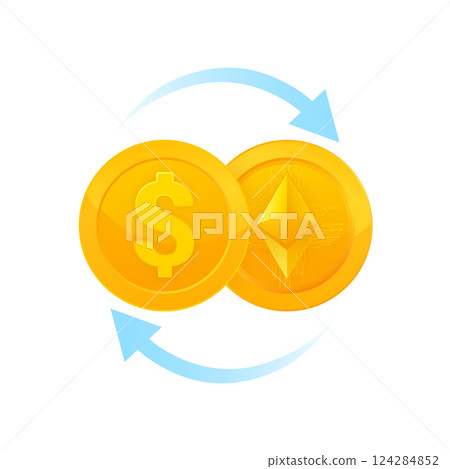 Ethereum exchange to dollar. Internet network. Blockchain technology 124284852