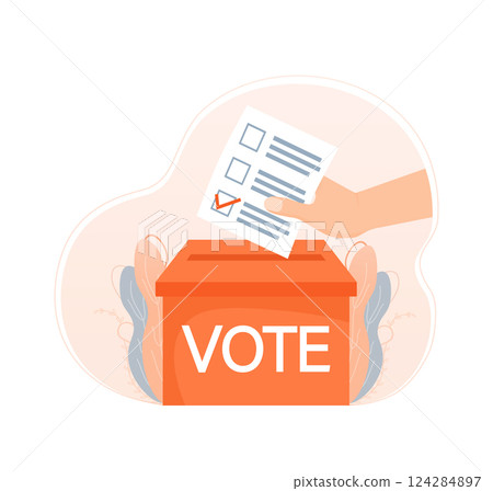 Cartoon icon. Cartoon character. Flat vote people for concept design. Poster design. Cartoon icon. Cartoon character. Flat vote people for concept design. Poster design. 124284897