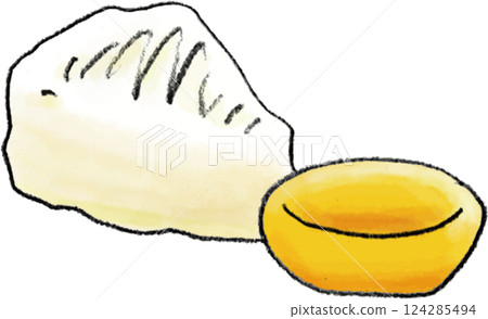 Cheese hand-drawn illustration 124285494