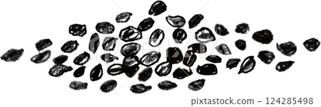 Black sesame hand-drawn illustration 124285498