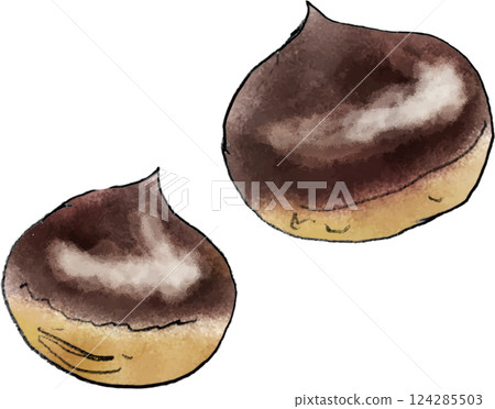 Hand-drawn chestnuts Hand-drawn chestnuts 124285503